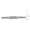 EVERLY JEWELRY | Sterling Silver 0.54 CT TGW 3x rondelles White Cubic Zirconia 4mm Round Popcorn Design Bangle - 2 of 4