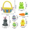 Joyfy 7 Pcs Basket for Easter Stuffed Plush Playset for Baby Kids Party Favor, Easter Eggs Hunt, Basket Stuffers Fillers, Party Supplies Decorations - 3 of 4