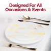 Smarty Had A Party White w/ Gold Marble Stroke Round Plastic Dinnerware Set - 40 Sets - 2 of 4