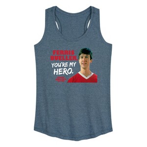 Women's - Ferris Bueller's Day Off - Ferris My Hero Graphic Racerback Tank - 1 of 4