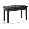 Alilang 30.00 inch Black Faux Leather Tufted Piano Bench with Storage- Black - 4 of 4