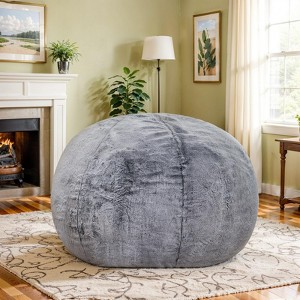 Hooseng Bean Bag Chair,  44" Memory Foam Stuffed Beanbag Chairs with Removable Faux Fur Cover, Fluffy Lazy Sofa for Living Rooms Bedrooms Offices - 1 of 4