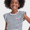 Girls' Short Ruffle Sleeve Striped Ribbed T-Shirt - Cat & Jack™ - 2 of 4