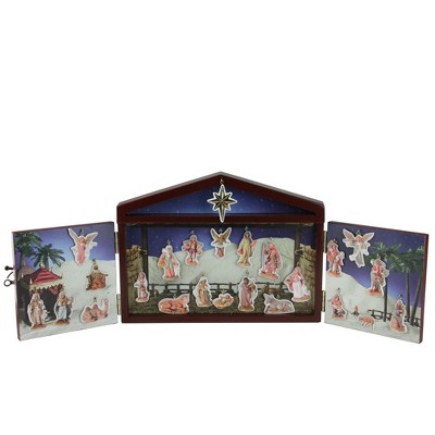 Roman 25-Piece Blue and White Christmas Nativity Advent Calendar Set