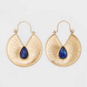 Fancy Wire Hoop Earrings - Universal Thread Blue/Gold, Women