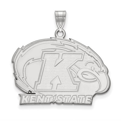 Black Bow Jewelry 10k White Gold Kent State Golden Flashes NCAA Large Pendant