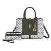 MKF Collection Yuliana Circular M emblem Print Satchel Bag with Wallet by Mia K - 2 of 4