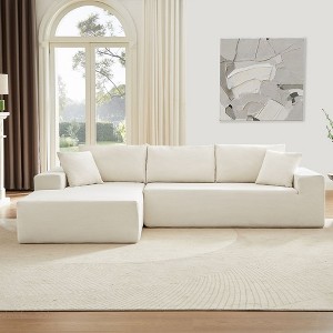 Modular Sectional Sofa Set, Modern Minimalist Style L-Shape Fabric Couch, Free Combination Upholstered Sleeper Sofa For Living Room, Bedroom, Salon - 1 of 4