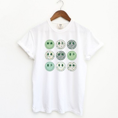 Simply Sage Market Women's St. Patrick's Smiley Chart Short Sleeve Garment Dyed Tee