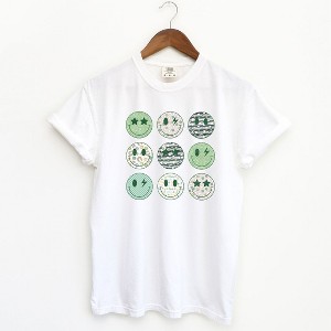Simply Sage Market Women's St. Patrick's Smiley Chart Short Sleeve Garment Dyed Tee - 1 of 2