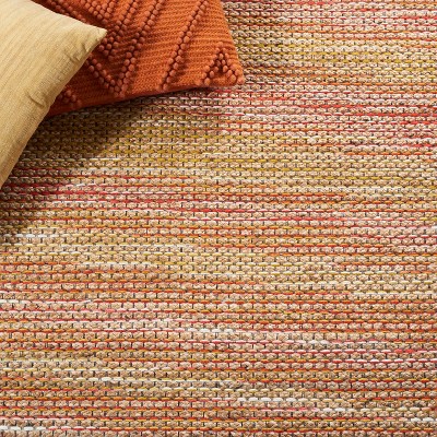 Marbella Red Flat Woven Handmade Wool Rug, 5x8 Feet