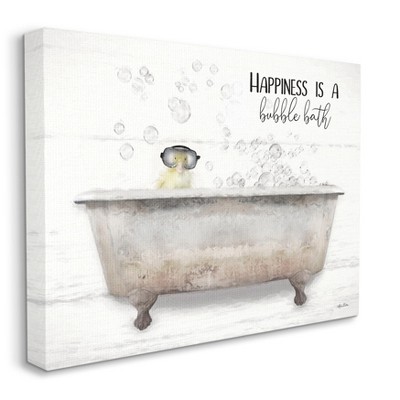 Stupell Industries Happiness is a Bubble Bath Quote Bathroom Tub Chick