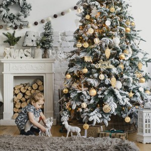 65 pcs Shatterproof Christmas Ball Ornaments Set Decorative Hanging Ornaments, Tree Ornaments Assorted Set with Hooks for Xmas Tree Garland Swag - 1 of 4