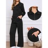 Allegra K Women's Half Zip Crop with Stylish Collar and Wide Leg Pants Casual Sweatshirts Tracksuit Set - 2 of 4