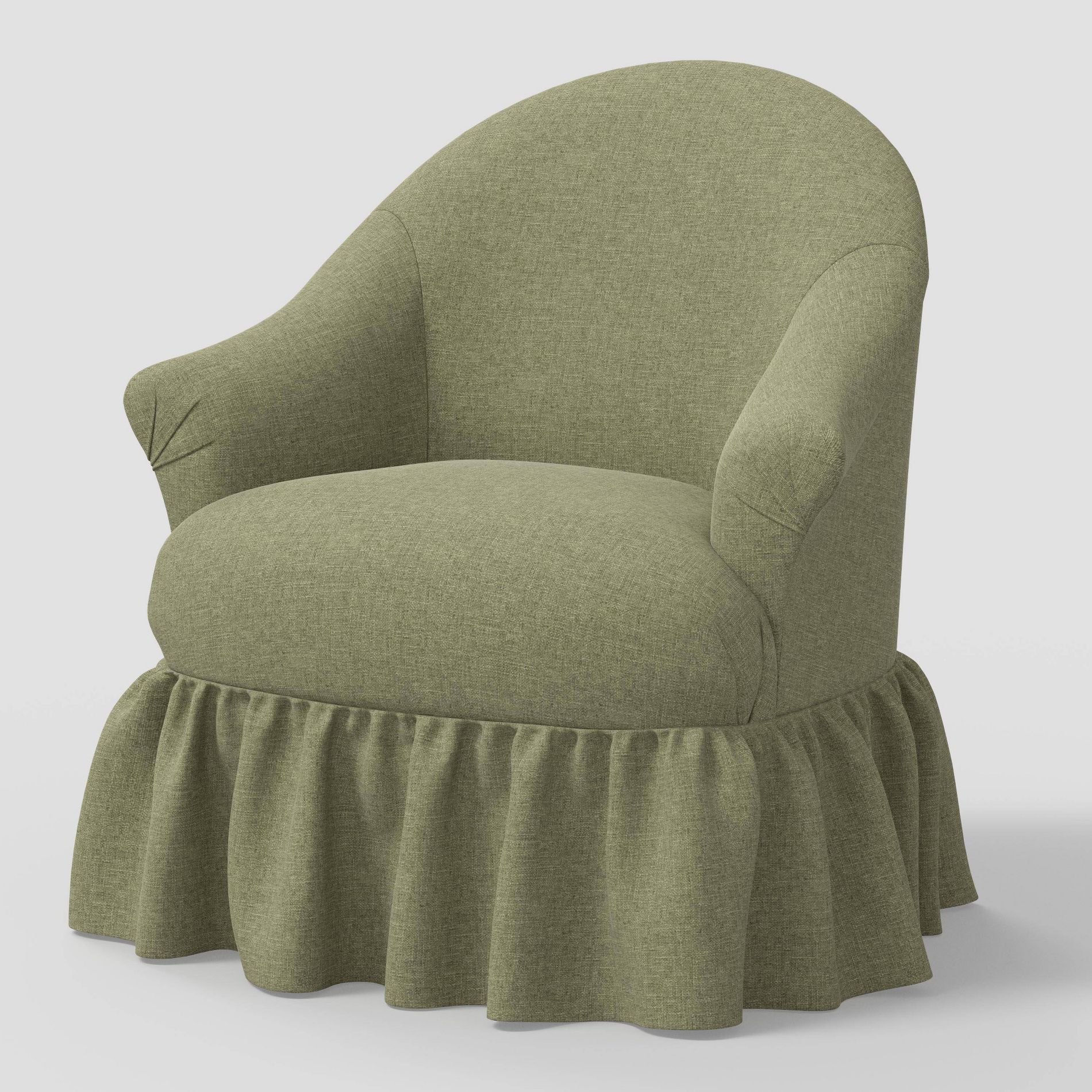 Ruffle Skirt Accent Chair with Swivel Textured Linen Laurel - Threshold™ designed with Studio McGee