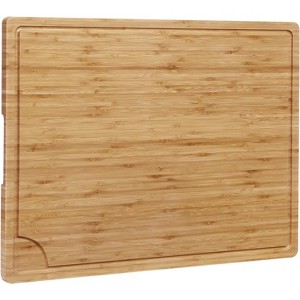 EcoSummer 2 Pcs 24 in Extra Large Bamboo Cutting Board with Juice Groove | Heavy Duty Wood Chopping Board & Stovetop Cover. - 1 of 4