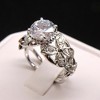 Deb Engagement Ring Cz Flower Wedding White Gold Plated Ginger Lyne Collection - 4 of 4