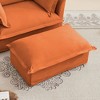 PAGED Corduroy Fabric Ottoman, Modern Wooden Sectional Sofa Footstool Module with Thickened Seat Cushion, Shoe Bench for Living Room, Bedroom - 2 of 4