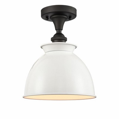 Adirondack - 1 Light Semi-Flush Mount In Industrial Style-12 Inches Tall and 8.5 Inches Wide