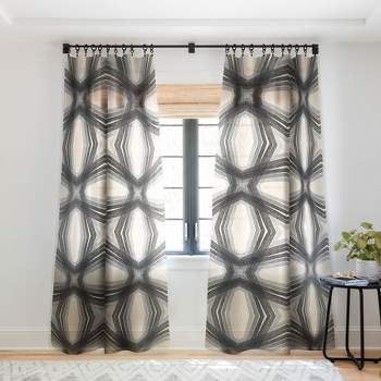 Sewzinski Modern Lines Grays Single Panel Sheer Window Curtain - Society6