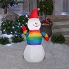 Gemmy Christmas Inflatable Snowman in Rainbow Sweater, 3.5 ft Tall, Multi - 2 of 4
