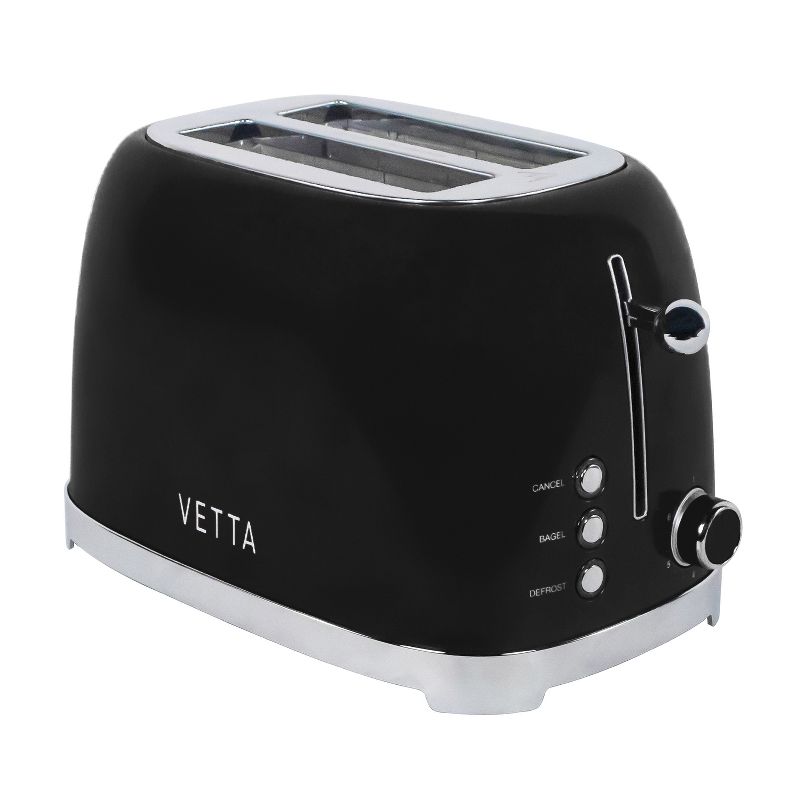 VETTA 2-Slice Extra-Wide-Slot Retro Toaster, Stainless Steel, 1 of 13