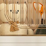 cream white | 17 grids & 1 hanging rod| 77.71*17.72*48in