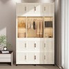KTMBDW Portable Wardrobe Closet Storage Organizer for Clothes, Plastic Collapsible Closet Organizer with Transparent Door for Living Room Bedroom - 2 of 4