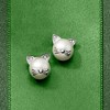 Ross-Simons 8-8.5mm Cultured Pearl Cat Earrings With Diamonds in Sterling Silver - 3 of 4