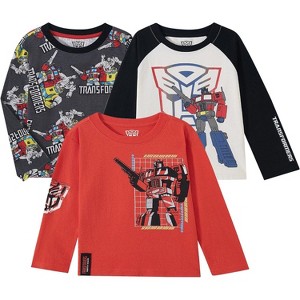 Hasbro Transformers Boys Boys 3 Pack Long Sleeve Shirt for Toddler and Big Kids - 1 of 4