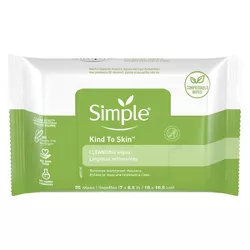 Unscented Simple Kind to Skin Cleansing Facial Wipes - 25ct