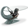 SPI Home Diving Mermaid Coffee Table Brass Base with Glass Top Coastal Ocean Inspired Centerpiece 27 Inches Tall - 3 of 3