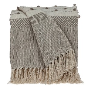 Parkland Collection,Ishan Eclectic Beige 52" X 67" Woven Handloom Throw - 1 of 4