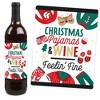 Big Dot of Happiness Christmas Pajamas - Holiday Plaid PJ Party Decorations for Women and Men - Wine Bottle Label Stickers - Set of 4 - 3 of 4