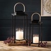 Sullivans 21.5" & 17.5" Black Metal Hurricane Lanterns Set of 2 - 3 of 3