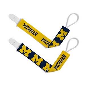 BabyFanatic Officially Licensed Unisex Pacifier Clip 2-Pack - NCAA Michigan Wolverines - Officially Licensed Baby Apparel - 1 of 4