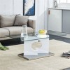 Rectangular Modern Stylish Coffee Table, Glass Table, With Tempered Glass Tabletop And Wooden Mdf Legs - 2 of 4