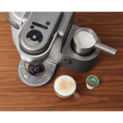 Nickel Automatic Coffee Machine with Steam Wand and Pod Compatibility