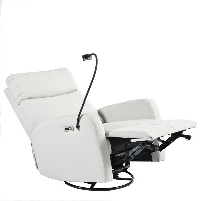 Racxily Rocking Recliner Chair, 360° Swivel Nursery Rocking Chair, Glider Chairs, Modern Small Rocking Swivel Recliner, Phone Holder