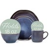 Elanze Designs Reactive Glaze Ceramic Stoneware Dinnerware 16 Piece Set - Service for 4, Purple Ombre Blue - image 2 of 4