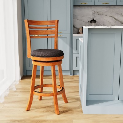 NicBex 30" Swivel Bar Stools with Slatted Back,Counter Height Bar Stools with Flared Legs,Barstools for Kitchen Counter,Home Bars