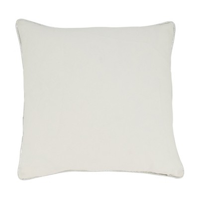 Silver Metallic Poinsettia Branch Holiday Throw Pillow