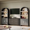 71" Arched Storage Cabinet with 5 Tiers, Mid-Century Style Doors, Kitchen Pantry and Display Shelves for Office, Dining Room, Living Room - 3 of 4