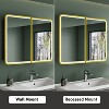 HBEZON Medicine Cabinet with Mirrors and Lights, Recess/Wall Mount Bathroom Cabinet, 3 Mode LED Lights, Anti-Fog, Dimmable, Memory Function - 3 of 4