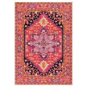 Pink Solid Loomed Area Rug - (8