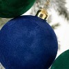 Velvet Ball Ornament Multicolor 4"H Glass Set of 3 - 2 of 2