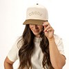 3D Puff Embroidered Rodeo Upside Down Arch - Women's Canvas Trucker Hat - 3 of 3