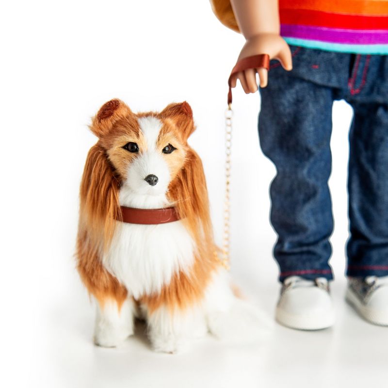 The Queen's Treasures 18 In  Doll  Collie Puppy Dog with Leash and Collar, 4 of 9