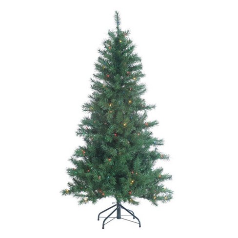 5Ft Sterling Tree Company Pre-Lit Colorado Spruce With 200 Multicolored Lights Artificial Christmas Tree : Target