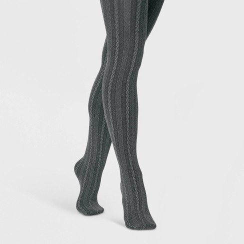 Women's Cable Sweater Tights - A New Day™ Gray 1x/2x : Target